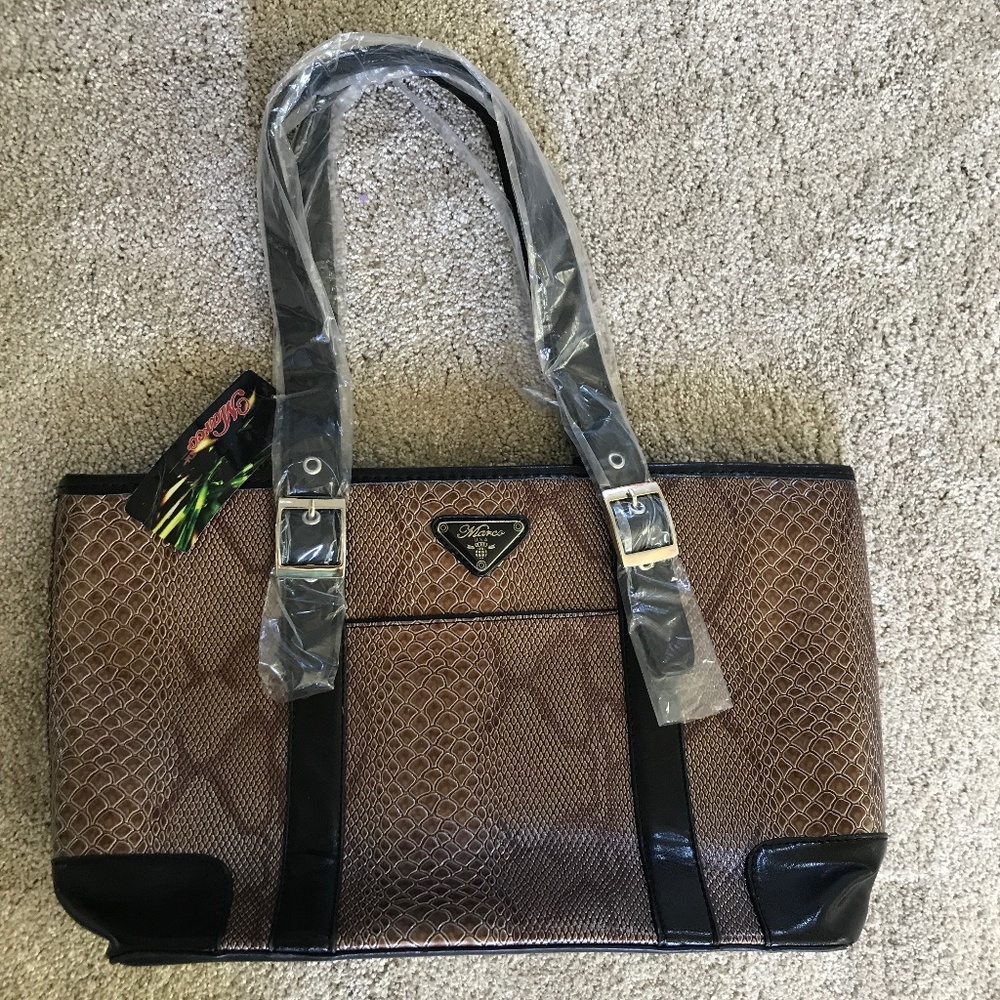 🌻NWT! Marco Brown Faux Boa Snake Skin Purse